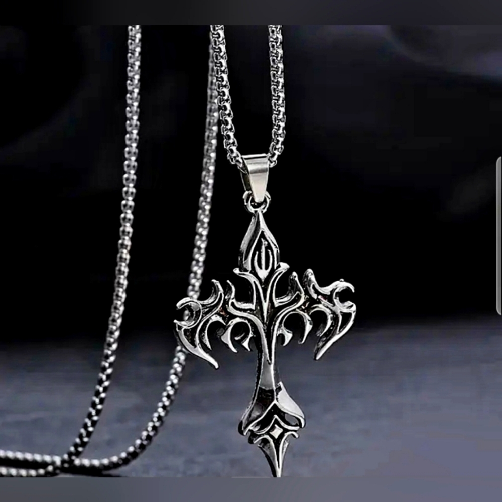 Pendant Necklace Punk Gothic Trendy Choker Fashion Vintage Long Chain FrameGross